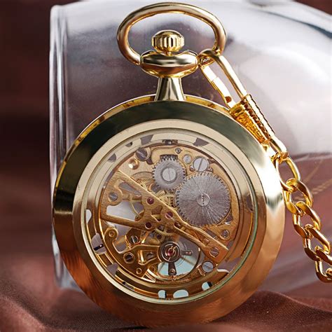 skeleton mechanical pocket watch.